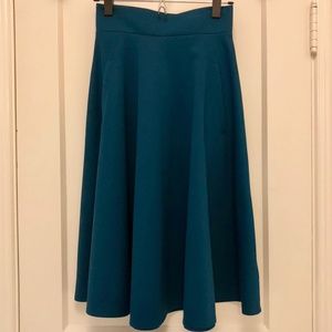 H&M Teal Midi Skirt with Pockets